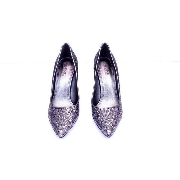 Michael Michael Kors Claire Pump Silver Metallic Leather Pointed Toe SH-052 - Picture 13 of 13